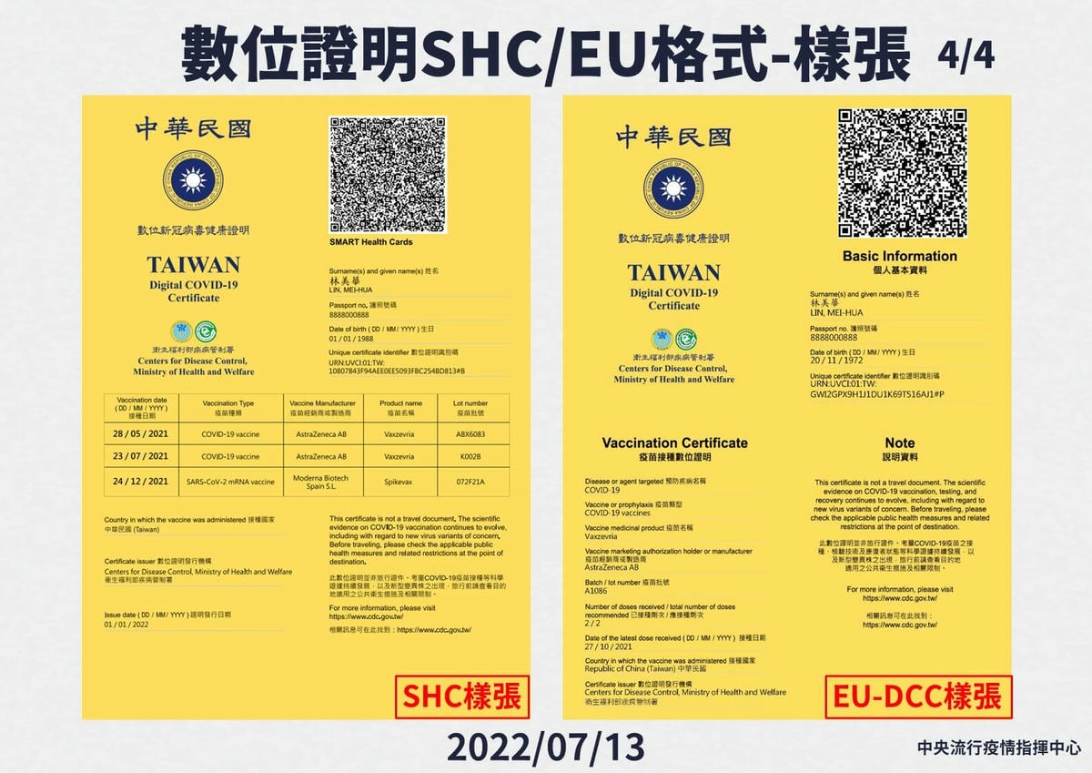 數位疫苗證明 SHC EU格式 要上傳哪一個