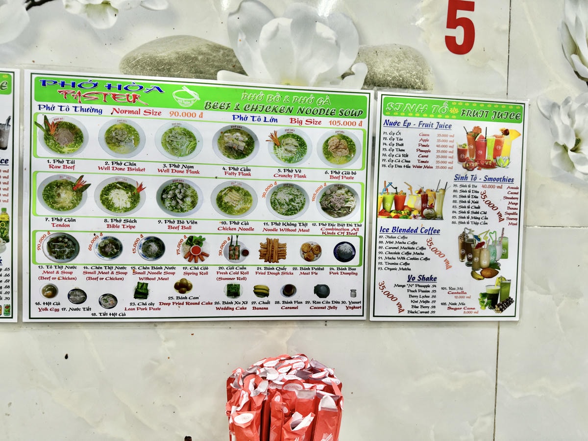 Pho-Hoa-Pasteur-菜單-胡志明必吃餐廳-米其林