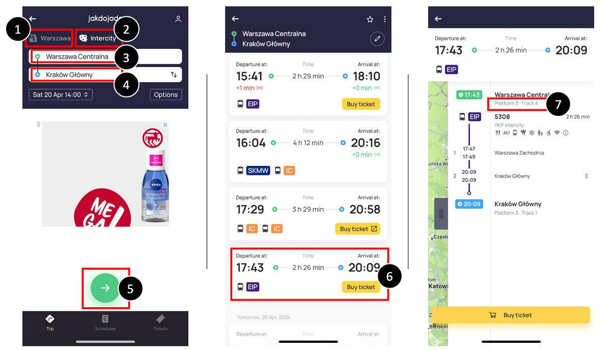波蘭火車月台track怎麼看 查詢