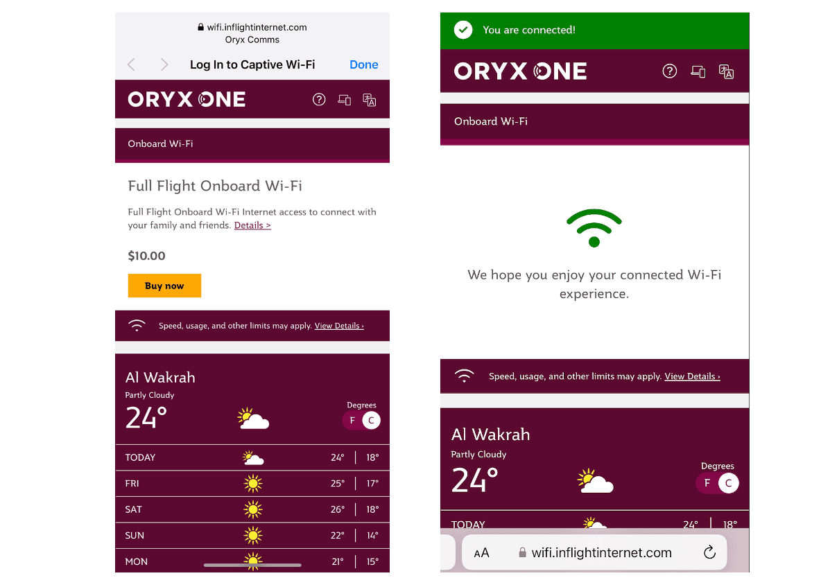卡達航空機上wifi 穩定嗎 多少錢 價格