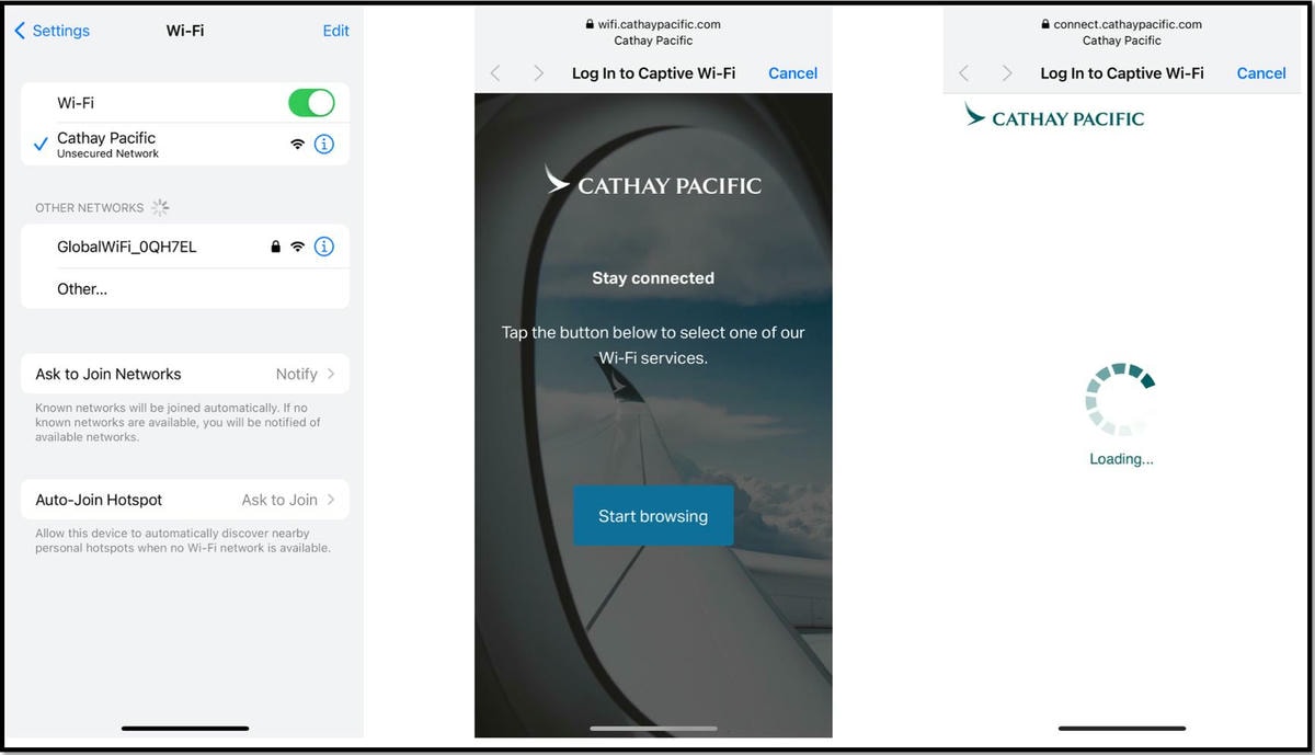 Cathay Pacific business wifi