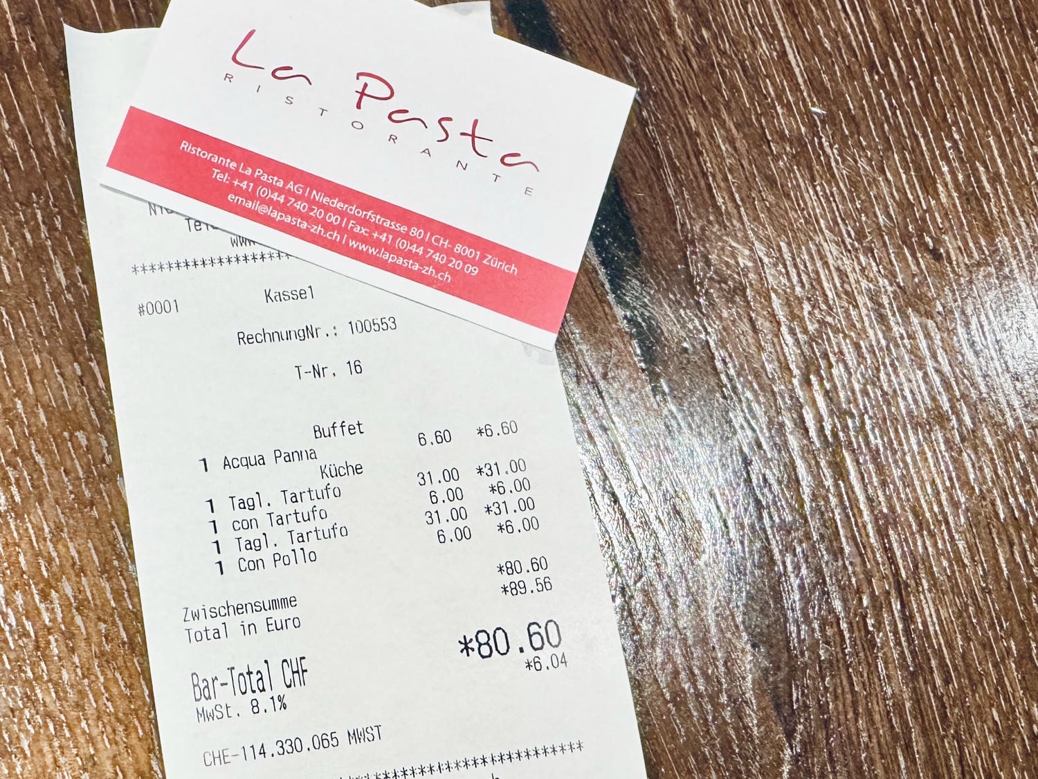 蘇黎世必吃 松露義大利麵 La Pasta